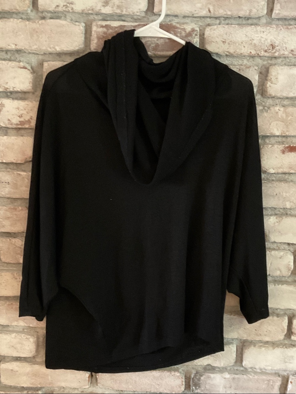 2 Olivia Moon Black Draped Cowl Neck Sweaters